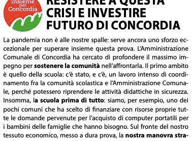 Resistere ed investire sul futuro di Concordia